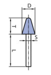 Шлайфгрифер заоблен конус  OD 06x10x3