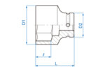 70mm вложка ударна шестостен удължена 3/4" - 653570M KING TONY