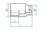 3/4" вложка ударна шестостен удължена 3/4" - 643524S KING TONY