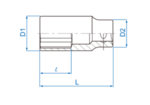 10mm вложка шестостен удължена 3/8" - 323510M KING TONY