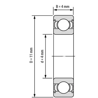 S689-2Z EZO неръждаем лагер 4x11x4