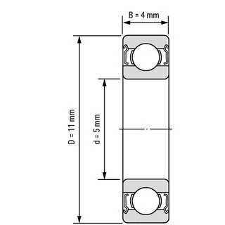 SMR115-2Z EZO неръждаем лагер 5x11x4