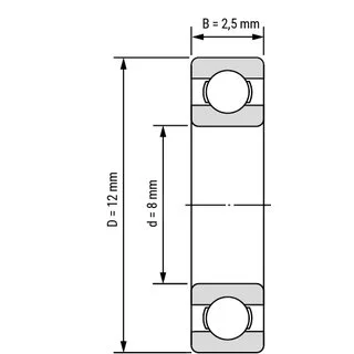 SMR128 EZO неръждаем лагер 8x12x2.5