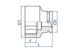 125mm вложка ударна шестостен 1-1/2" - 9535C5M KING TONY