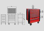 Количка с инструменти 117 части 7 чекмеджета с изолирани 1000V инструменти KING TONY