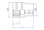 3/8 вложка дванадесетостен 1/2" - 433012S KING TONY