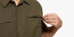 Риза с къс ръкав Shemagh - зелена, L