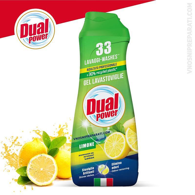 Finish Quantum gel lavastoviglie + igiene al limone, 560 ml