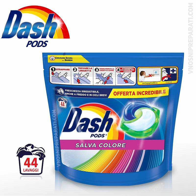 Dash Pods Salva Colore капсули за пране 44 пр