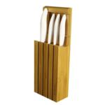 KYOCERA Комплект от 4 бр.керамични ножове ( бяло острие / бяла дръжка) + бамбуков блок