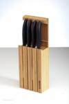 KYOCERA Комплект от 4 бр.керамични ножове ( бяло острие / черна дръжка) + бамбуков блок