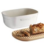 EMILE HENRY Керамична кутия за хляб с дъска за рязане "BREAD BOX" - цвят бял
