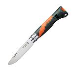 Сгъваем нож Opinel №7 Inox Outdoor Junior, острие 7.5 см, SOS свирка, оранжев