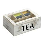 Кутия за чай 6 сектора винтидж бяла, KESPER Германия