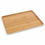 PEBBLY Бамбукова табла за сервиране - рамер L, 40x30 см, с бял кант
