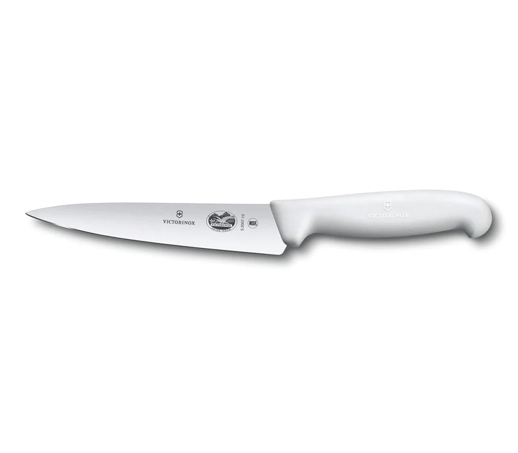 Универсален кухненски нож Victorinox - Fibrox, 15см острие, бял