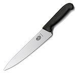 Универсален кухненски нож Victorinox - Fibrox, 22см вълнообразно острие, черен
