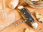 Джобен нож Böker Solingen - Wine Knife, 6см острие, отварачка и тирбушон, дръжка от дъбови бъчви