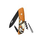 Швейцарско ножче SWIZA - D01 Halloween Clown Orange, 7.5см черно острие, 6x функции