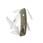 Швейцарско ножче SWIZA - D05 Hunting Roe Olive, 7.5см острие, 12x функции, зелено