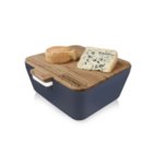 Кутия за хляб, купички за разядки и дъска за рязане - тъмно синя