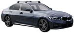 Черни Yakima Flush греди за BMW 3 серия (G20) модел от 2019 до 2023 година