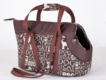 Чанта за куче кафява с надписи размер 1