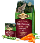 CARNILOVE Hairball Храна за котки с патешко месо и фазан, без зърнени култури