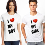 Тениски за двойки I love my boy/girl K 8001/K 8004