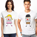 Тениски за двойки I love my boyfriend/girlfriend N1057