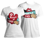 Тениски за двойки "Hugs and kisses" vl113-c