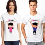 Тениски за двойки I love Him/Her N1058