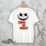 Бяла тениска за Хелоуин Trick or Treat