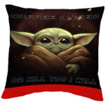 Възглавничка Baby Yoda - Coffee I need