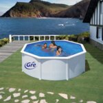 KEA Сглобяем басейн имитация графит кръг 350x120 см с пясъчен филтър-Copy