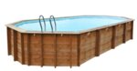 AVILA Дървен овален басейн с вградени подпори - 9,23 x 5,76 x 1,46 м-Copy