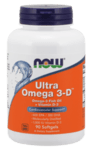 Омега - 3 Рибено Масло с витамин D Ultra Omega 3D NOW Foods 90 дражета