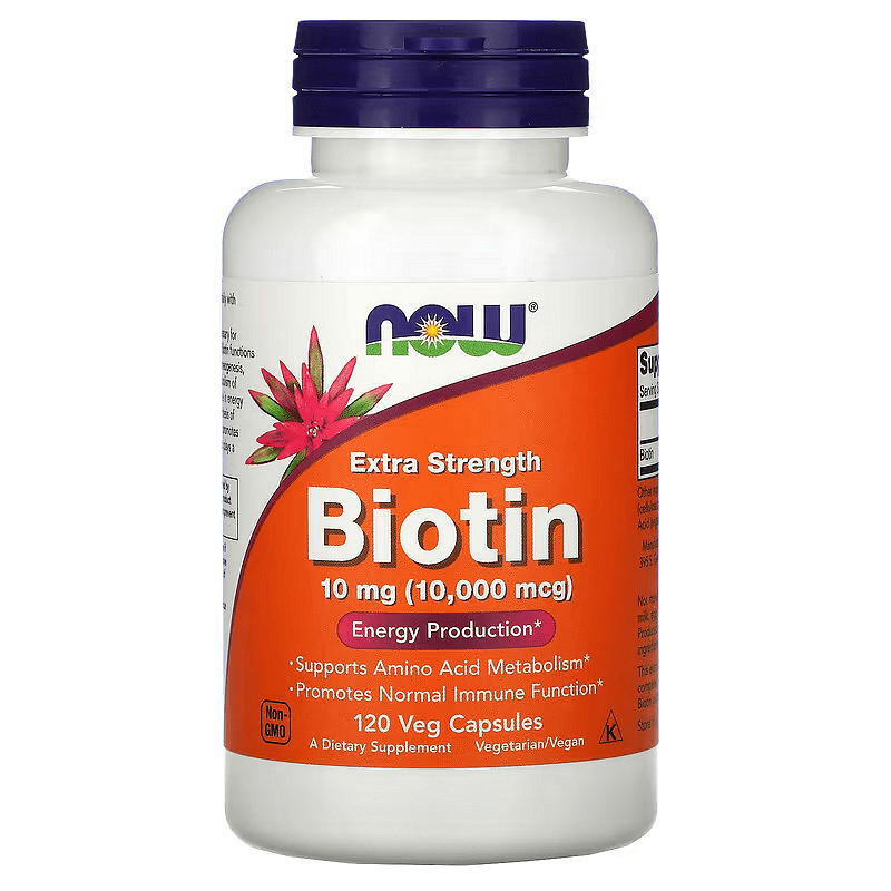 Витамин B-7 Biotin Extra Strength 10,000mcg NOW Foods 120 капсули
