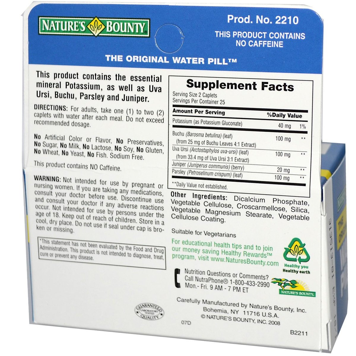 Water Pill with Potassium 50 таблетки