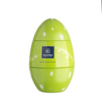 Опаковка Leonidas - метално яйце в зелено с пълнеж от мини великденски шоколадови яйца