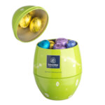 Опаковка Leonidas - метално яйце в зелено с пълнеж от мини великденски шоколадови яйца