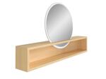 Etajera cu oglinda Pori NAD 85x12,5x16-50 cm Stejar