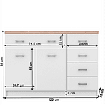 Comodă Top Mix 2D5S 120x85x33 cm Alb si Stejar sonoma