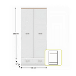 Dulap cu două uși Top Mix 2D1S 80x183x57 cm Alb si Stejar sonoma