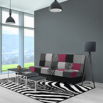 Canapea, textil roz/gri/neagră, ALABAMA
