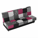 Canapea, textil roz/gri/neagră, ALABAMA