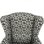 Fotoliu cu taburet, material textil în stilul patchwork N1, ASTRID