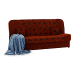 Canapea extensibilă, material textil cărămiziu/model, ASIA NEW