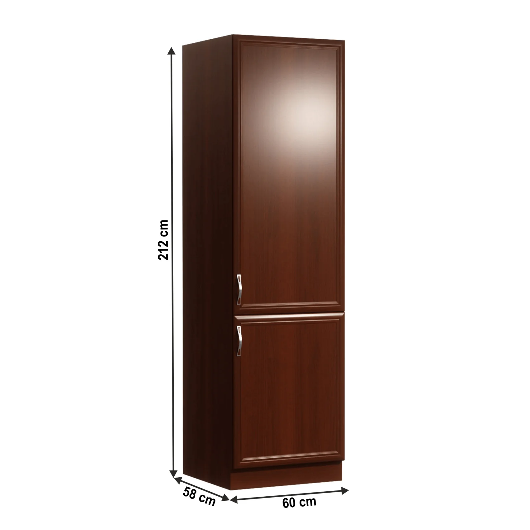 Dulap pentru frigider Milano 212 cm dreapta nuc