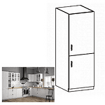 Dulap inferior pentru frigider încorporat D60ZL, model dreapta, alb/pin Andersen, PROVENCE